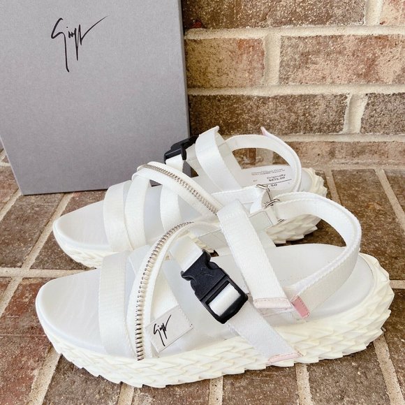 Giuseppe Zanotti Shoes - Giuseppe Zanotti Nastro RS90068 Strappy Bianco Sandal Platform White EU 40 US 10